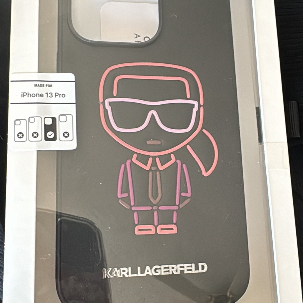 Karl Lagerfeld Black and Pink iPhone 13 Pro Case